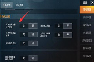 和平精英怎么隐藏战绩