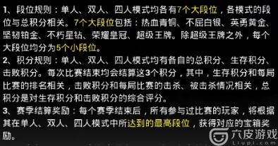 刺激战场段位的分数段是怎么样的？